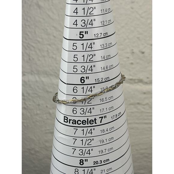 P. Lux Sterling Silver & Vermeil Twisted Bracelet 7" Shiny Disco Ball Style - Picture 10 of 10